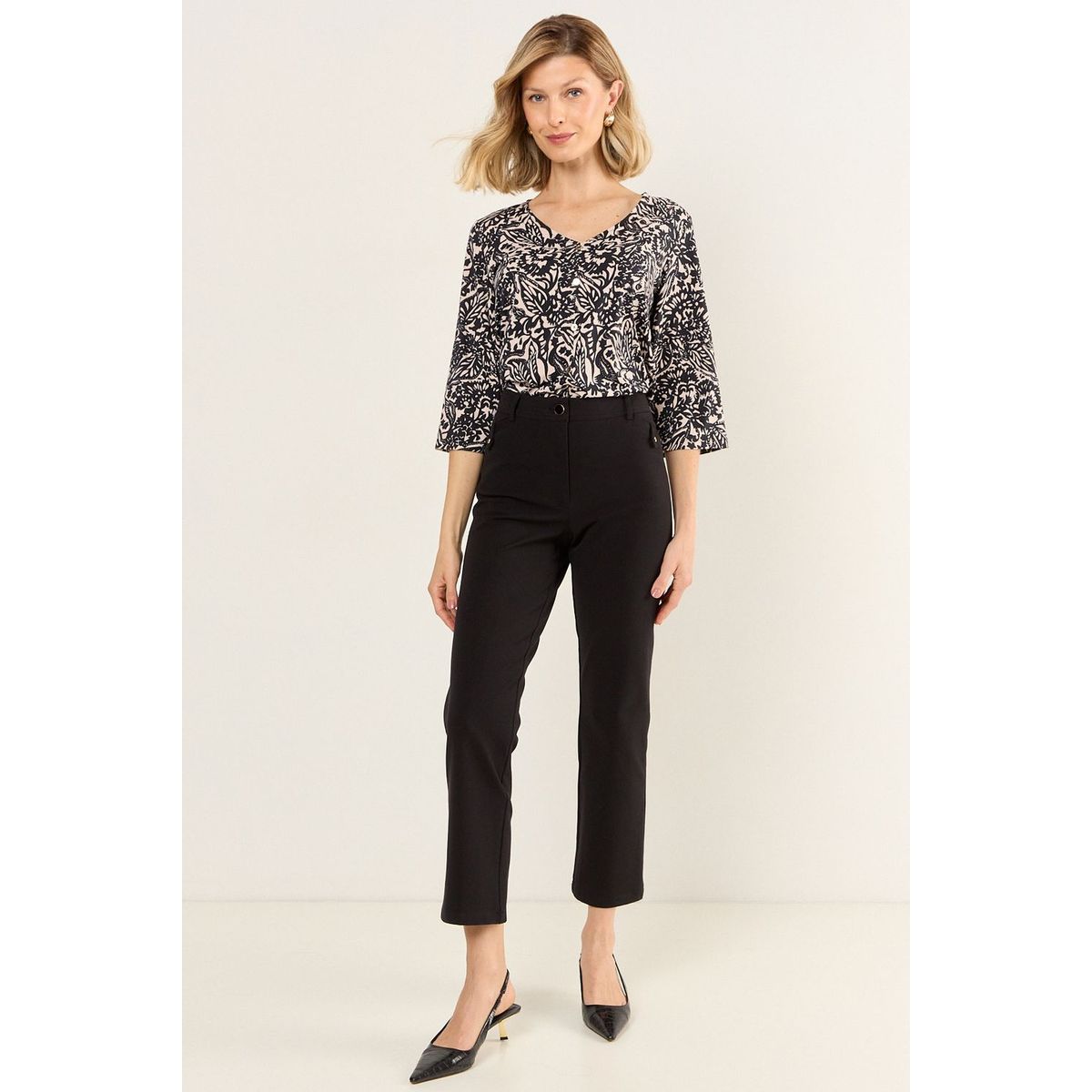 MA GRIFFE - Pantalon Recto Mujer Negro Magriffe