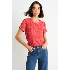 ASH - Blusa Fantasia Manga Corta Mujer Rojo