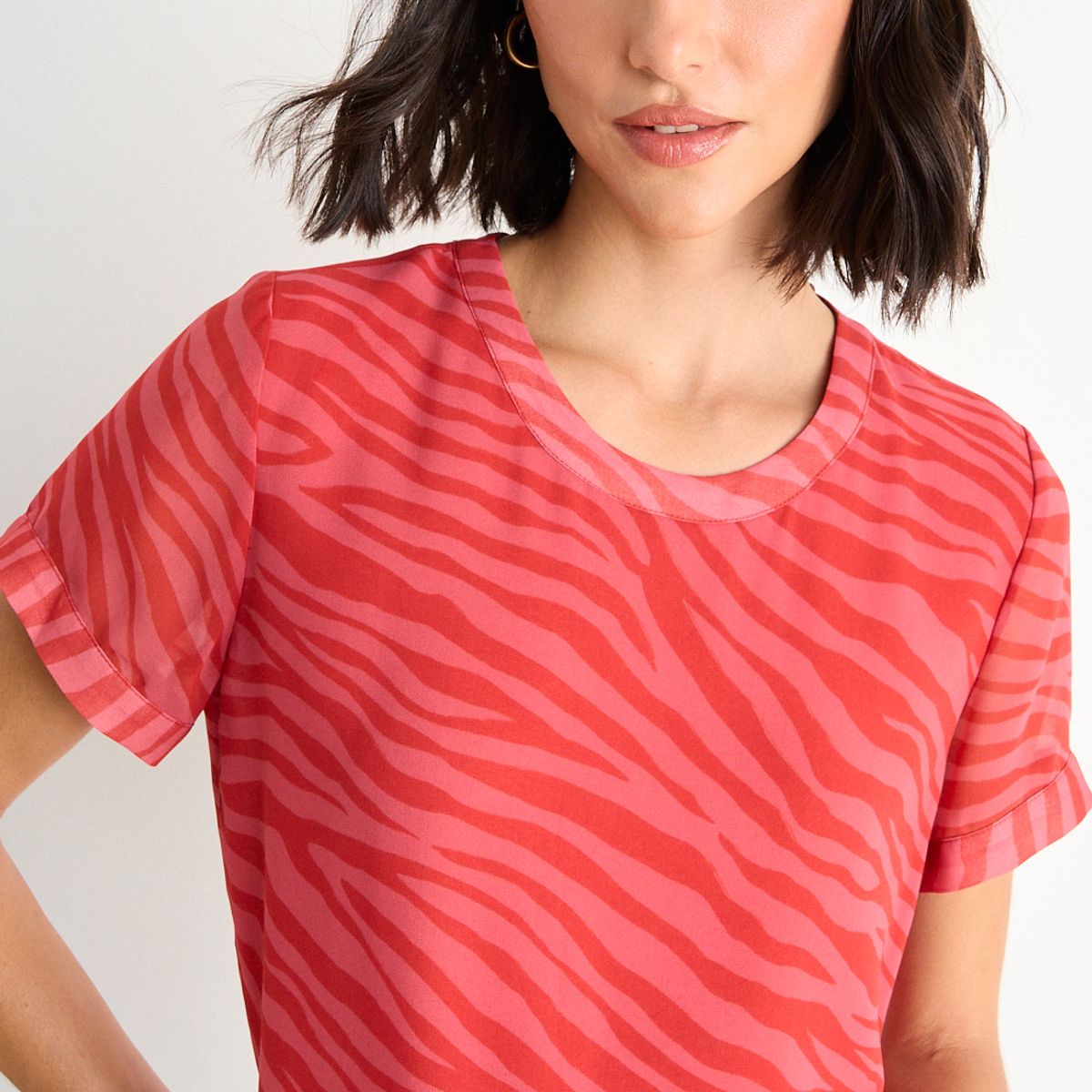 ASH - Blusa Fantasia Manga Corta Mujer Rojo Ash