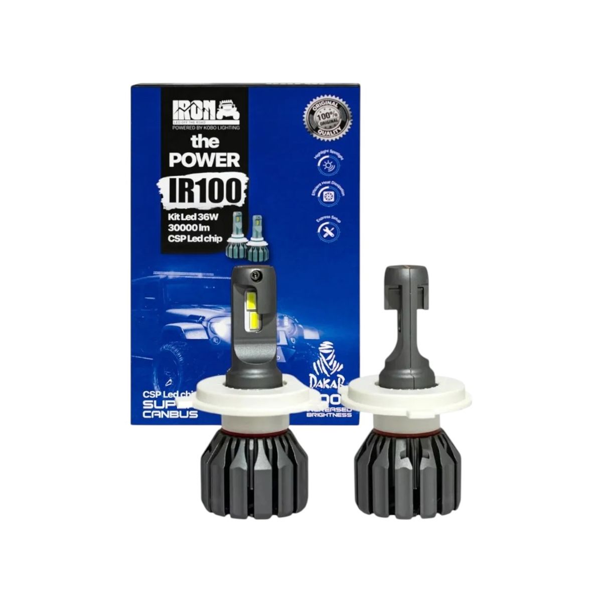 GENERICO - Kit Ampolletas LED IR100 H4 30.000 Lúmenes