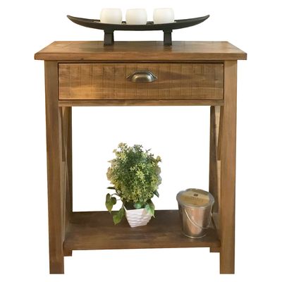 Imagen 2 del producto Arrimo X de Madera Natural Nogal Mesa de Entrada Hecha a Mano