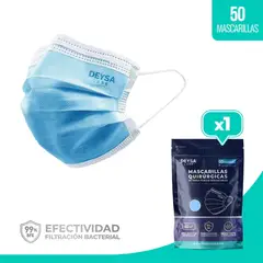 DEYSA CARE - Mascarilla Triple Pliegue Celeste - Quirúrgica Certificada - 50 unidades