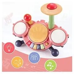 GENERICO - Bateria Musical Interactiva Jazz Drum con micrófono Bebe ROSA