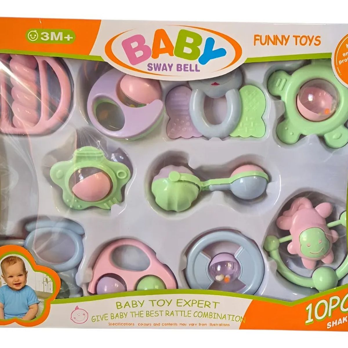 GENERICO - Sonajero Cascabel Sway Bell Para Bebes - 10 Pcs