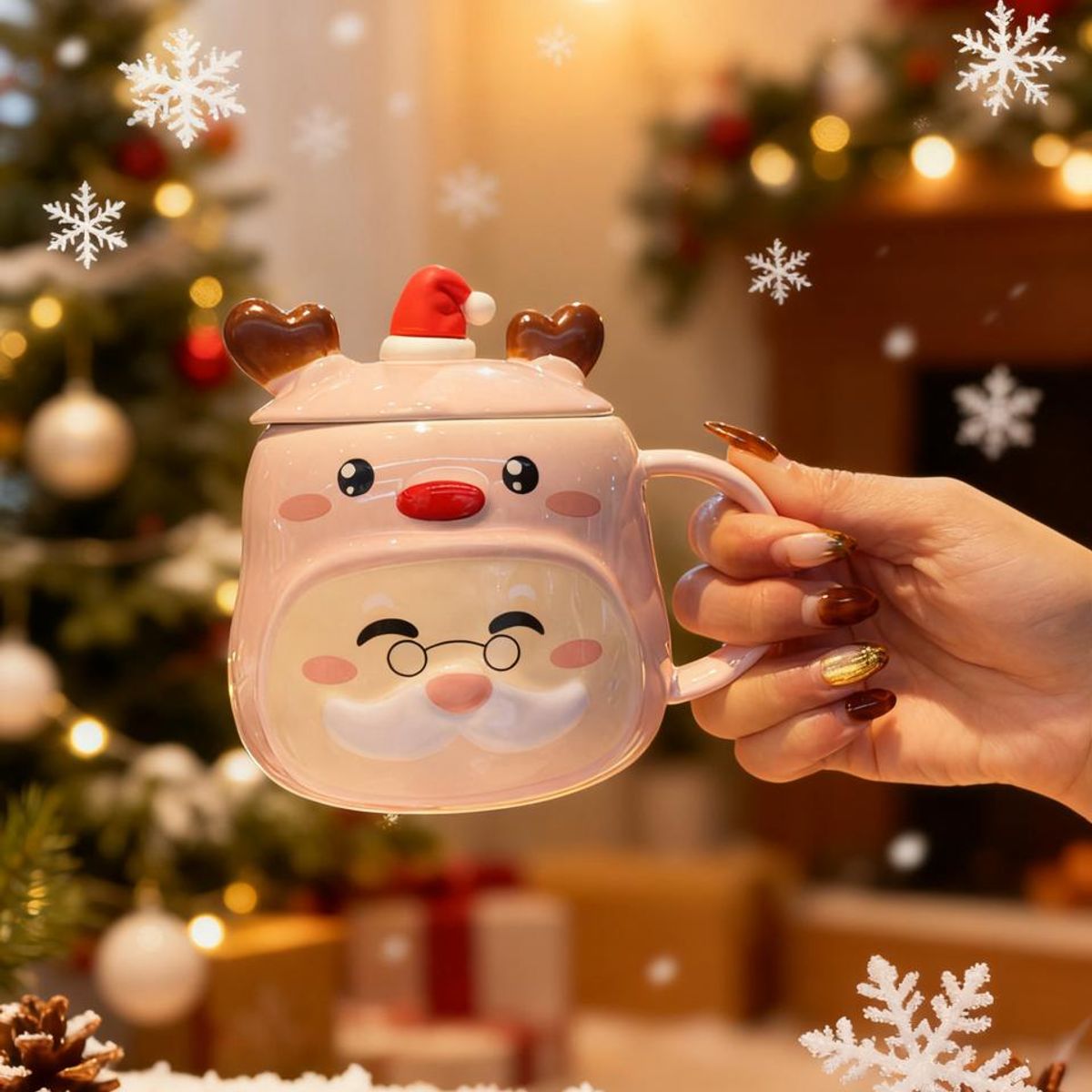 GENERICO - Taza de Santa y Reno NAVIDAD