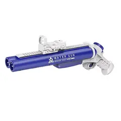 DBLUE - Juguete Pistola Lanza Agua Eléct Doble Cañon DBG1656BL Azul