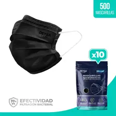DEYSA CARE - Mascarillas Triple Pliegue Certificadas - 10 Env. Resellables – Negras