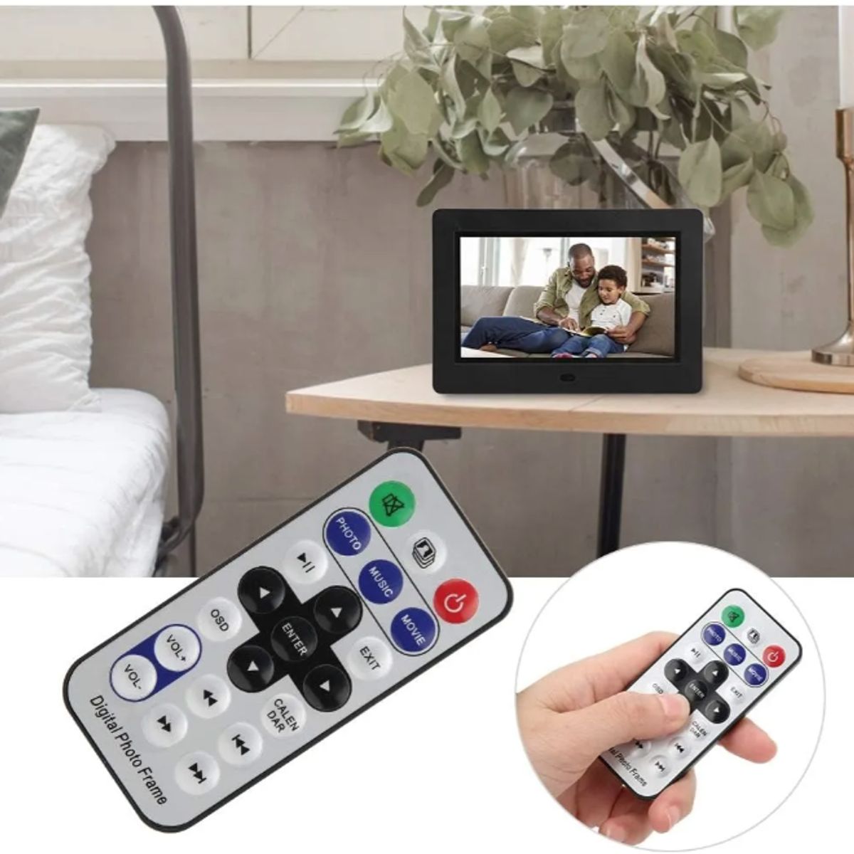 GENERICO - Marco Fotos Digitales 7 Inteligente Full Hd + Control Remot