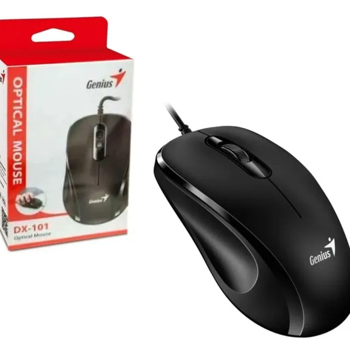 GENIUS - Mouse Genius Dx 101 Óptico Usb Negro Con Cable Negro