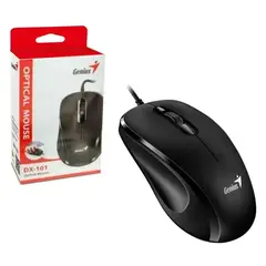 GENIUS - Mouse Dx 101 Óptico Usb Negro Con Cable Negro