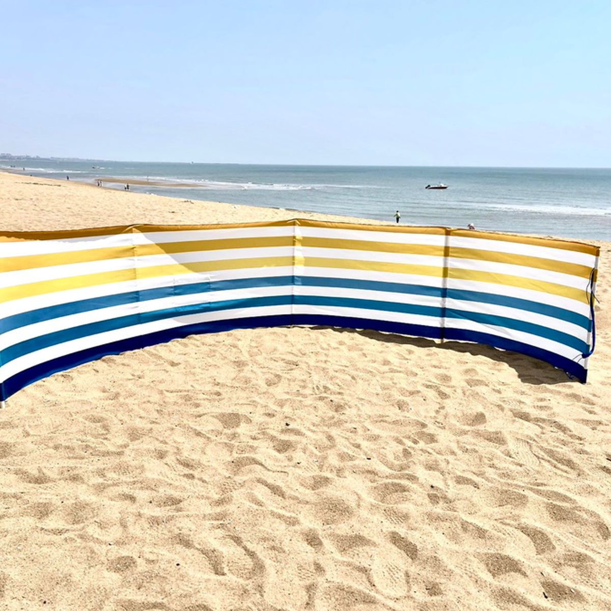 GENERICO - Paraviento 5mtrs con estaca de madera Blanco