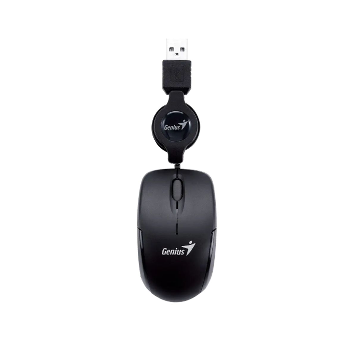 GENIUS - Mouse Mini Genius Micro Traveler V2 Negro USB Retráctil para Windows y Mac