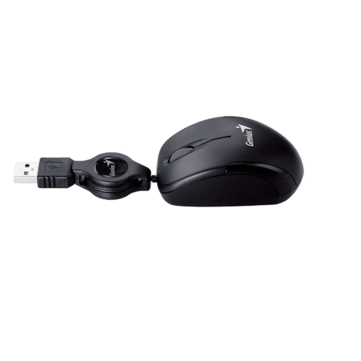 GENIUS - Mouse Mini Genius Micro Traveler V2 Negro USB Retráctil para Windows y Mac