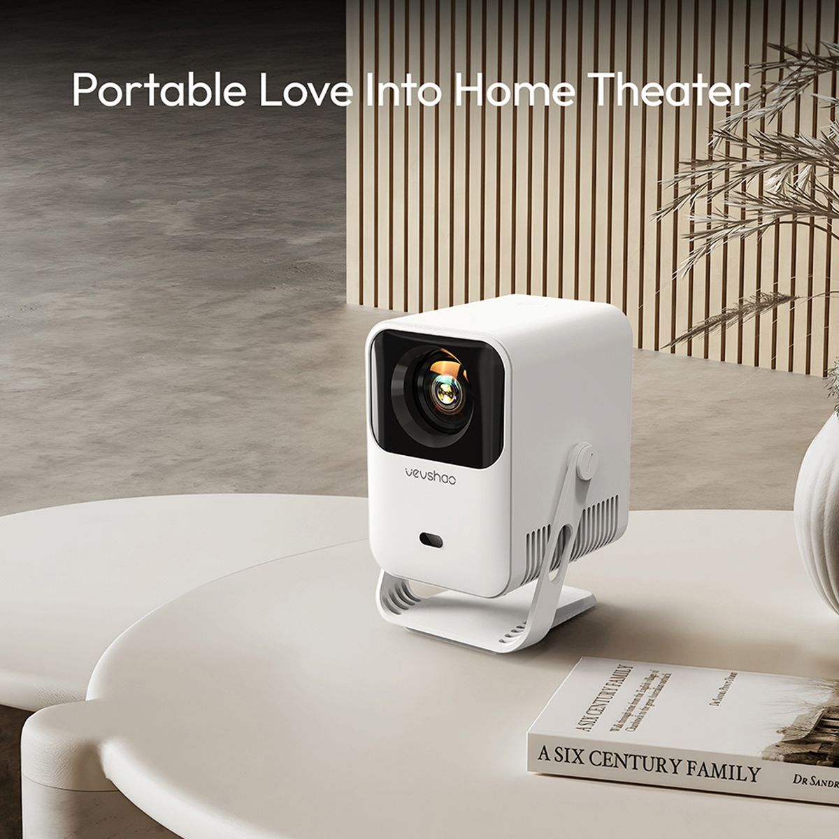 BYINTEK - Mini Proyector Led Smart 4K HD Vevshao A15 1280*720 Android 13 Autoenfoque Color Blanco