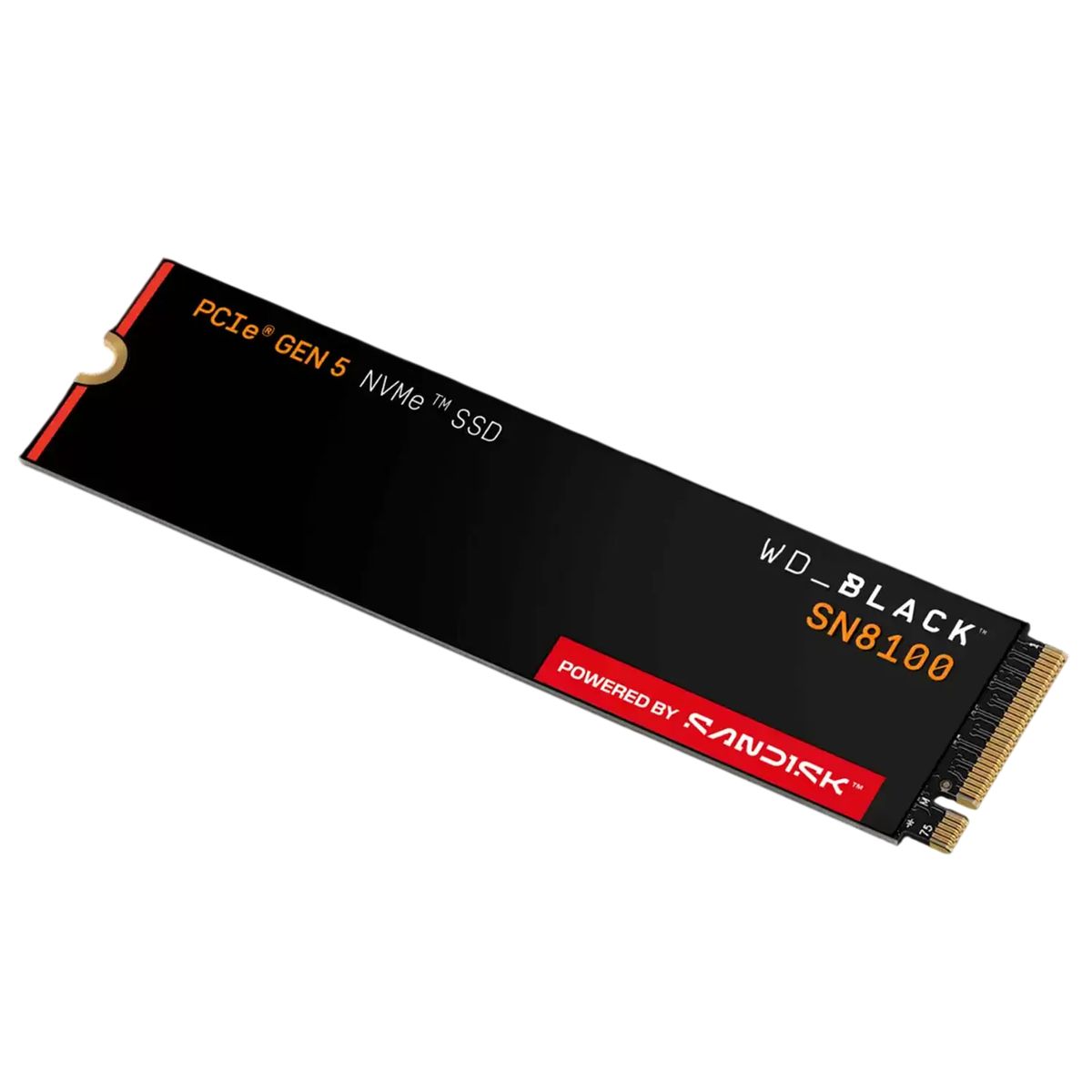 WESTERN DIGITAL - Western Digital WD_BLACK SN8100 SSD Interno 1TB, NVMe PCIe Gen 5, M.2 2280, Hasta 14.900 MB/s, Alto Rendimiento, Gaming, Workstation