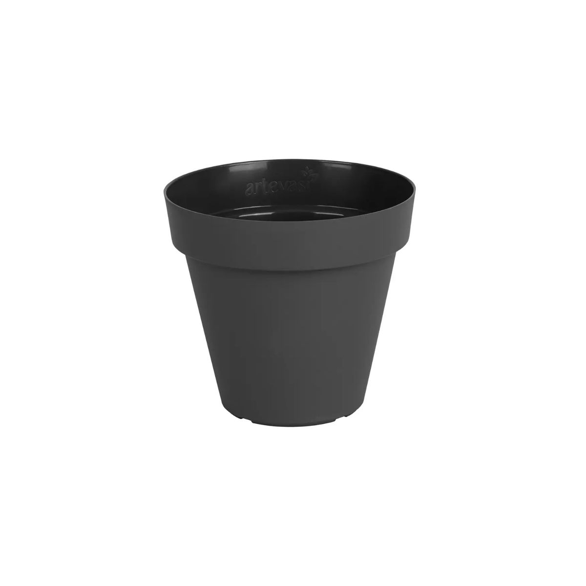 GENERICO - Set 3 maceteros plásticos Capri 16cm Antracita