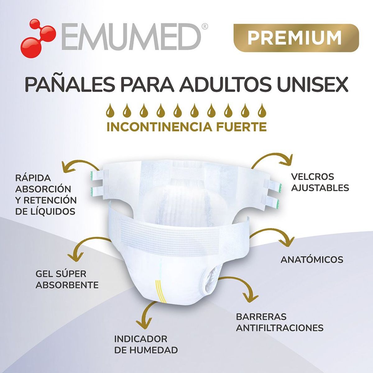EMUMED - Emumed-Emuprotect Pañal Adulto Premium Talla M 20 uds