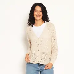 WADOS - CHALECO MANGA LARGA ESCOTE V ABOTONADO EN DELANTERO