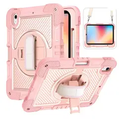 JOIGO - Funda Carcasa Reforzada Anti Golpe 360 Para IPad 10.9 10ma 2022 Rosado