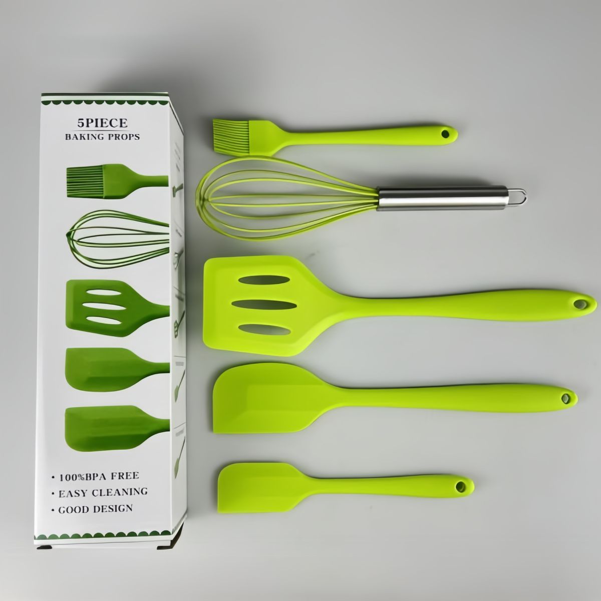 GENERICO - Juego de Utensilios De Cocina De Acero Inoxidable De Silicona 5pcs
