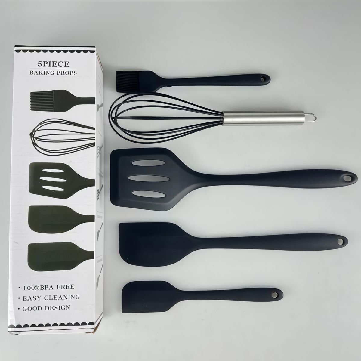 GENERICO - Juego de Utensilios De Cocina De Acero Inoxidable De Silicona 5pcs