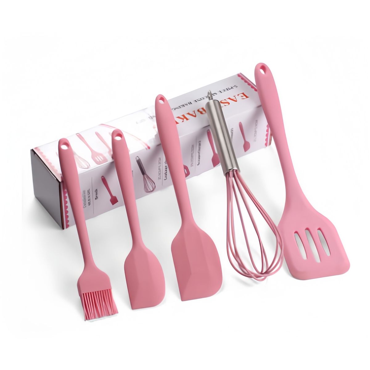 GENERICO - Juego de Utensilios De Cocina De Acero Inoxidable De Silicona 5pcs