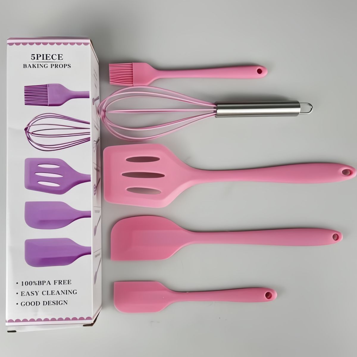 GENERICO - Juego de Utensilios De Cocina De Acero Inoxidable De Silicona 5pcs