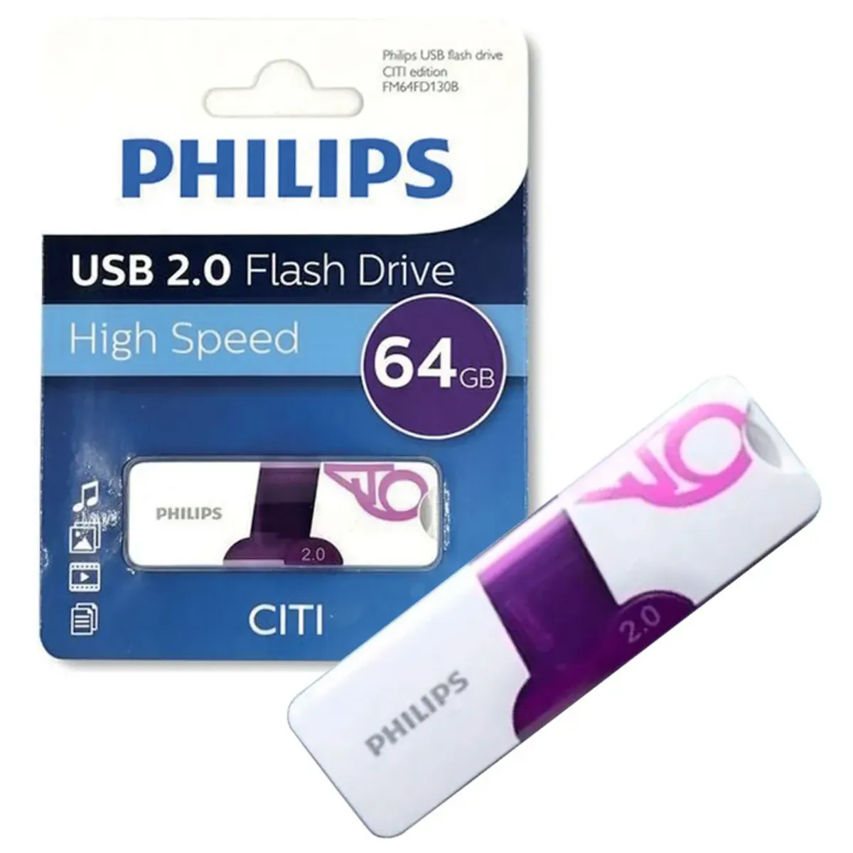 PHILIPS - Pendrive 64gb Philips Citi - Ps Color Blanco