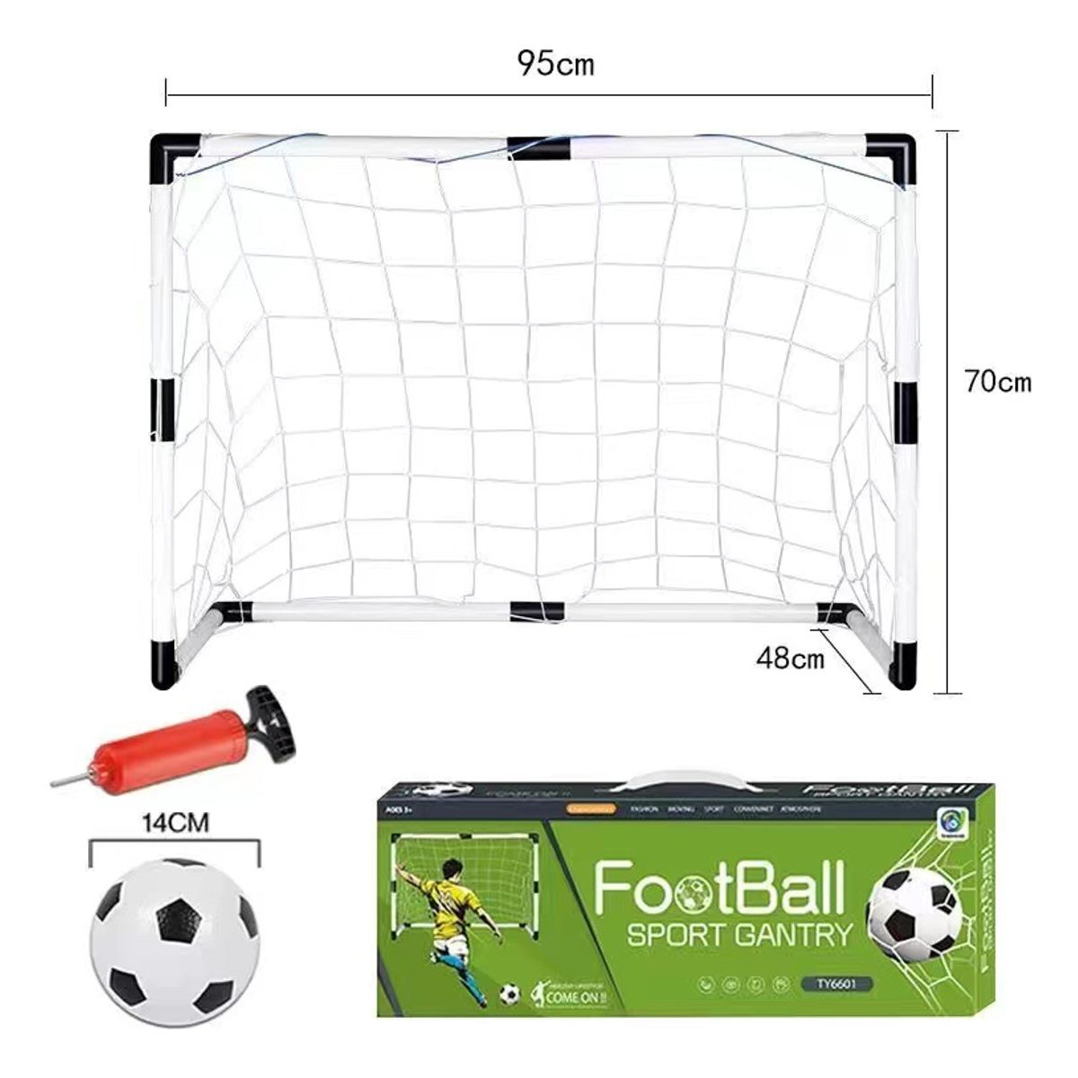 Arco De Fútbol 95x70cm Porterías Portátil Juguete Para Niños, marca EVERSO - Foto 2
