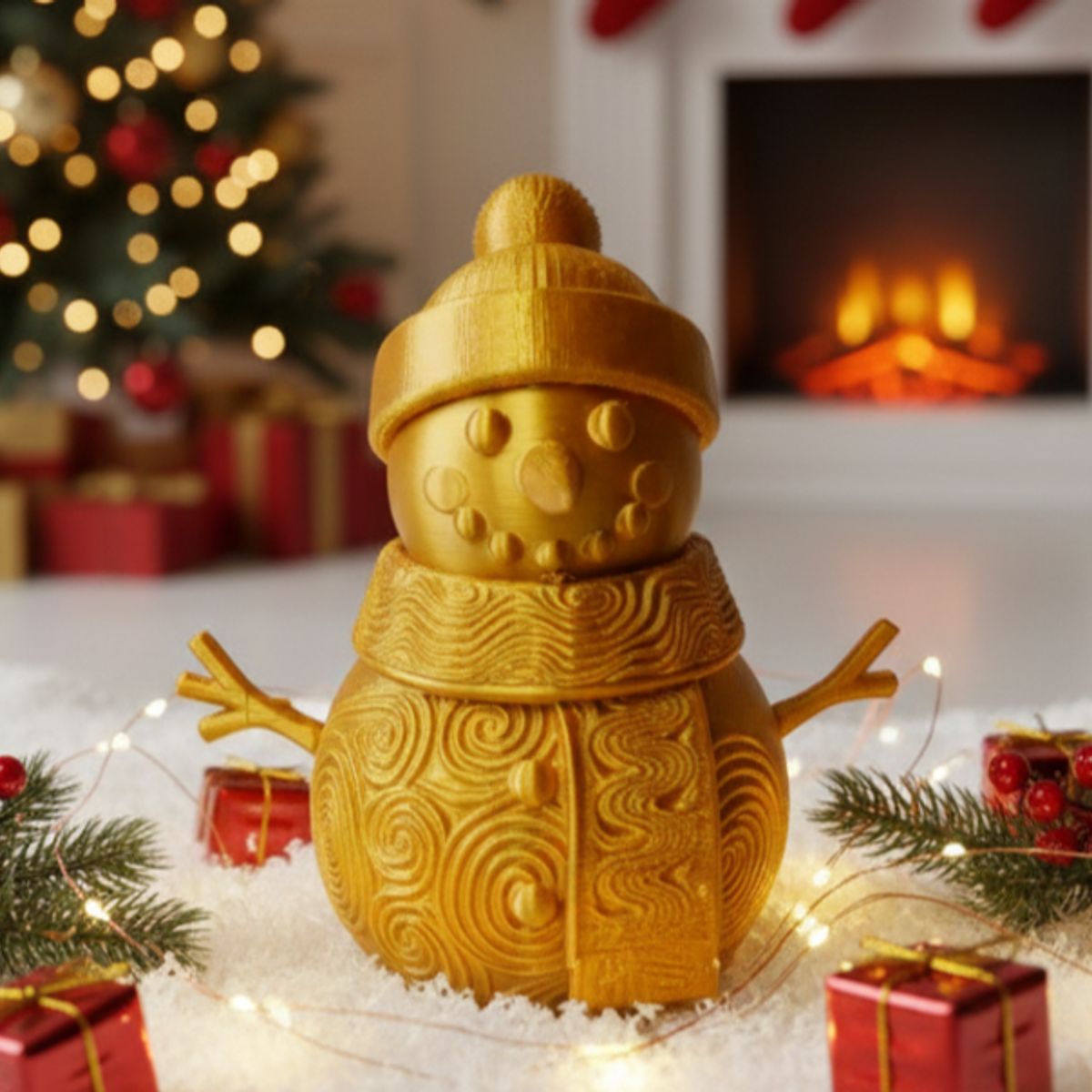 GENERICO - Muñeco de nieve remolino y gorro invernal