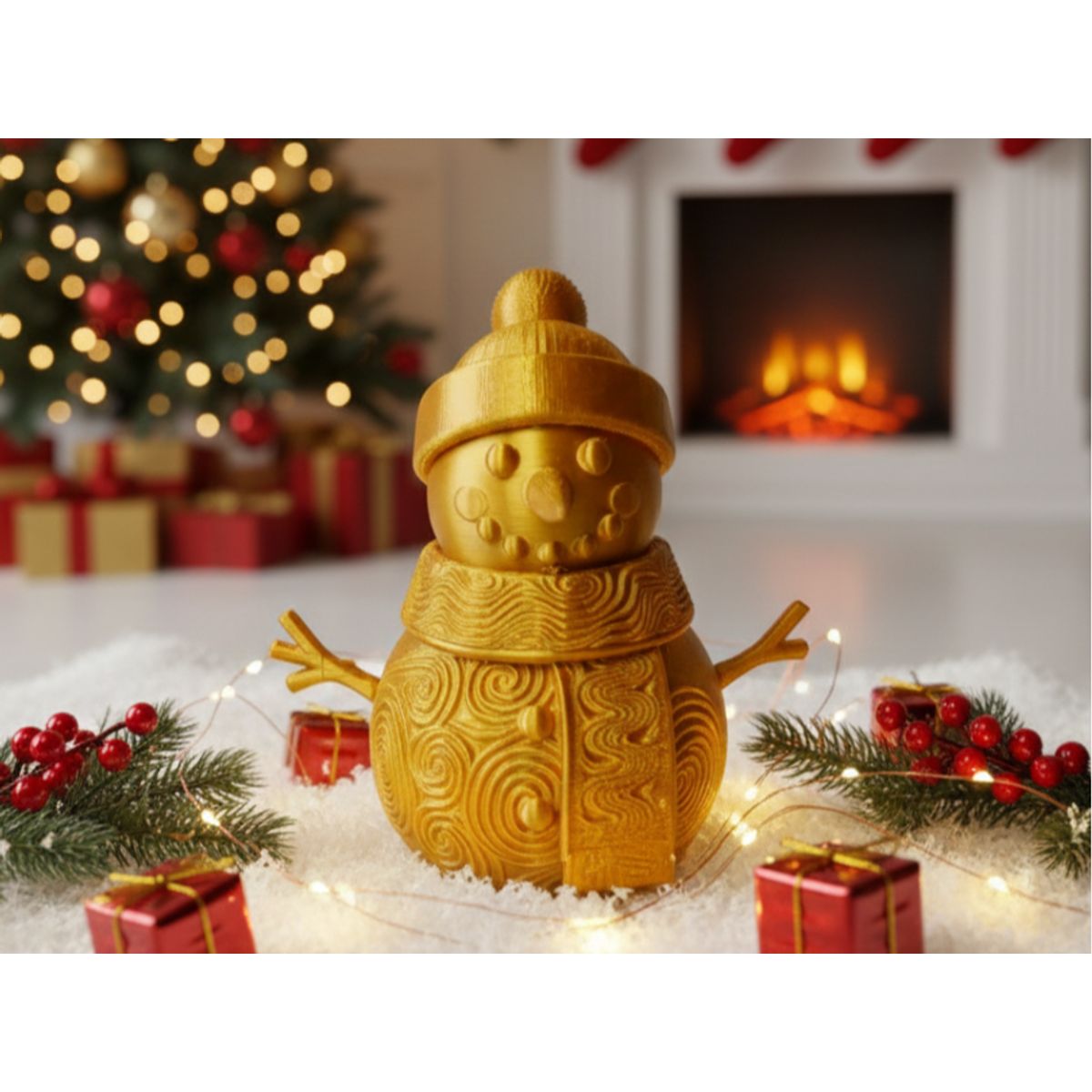 GENERICO - Muñeco de nieve remolino y gorro invernal