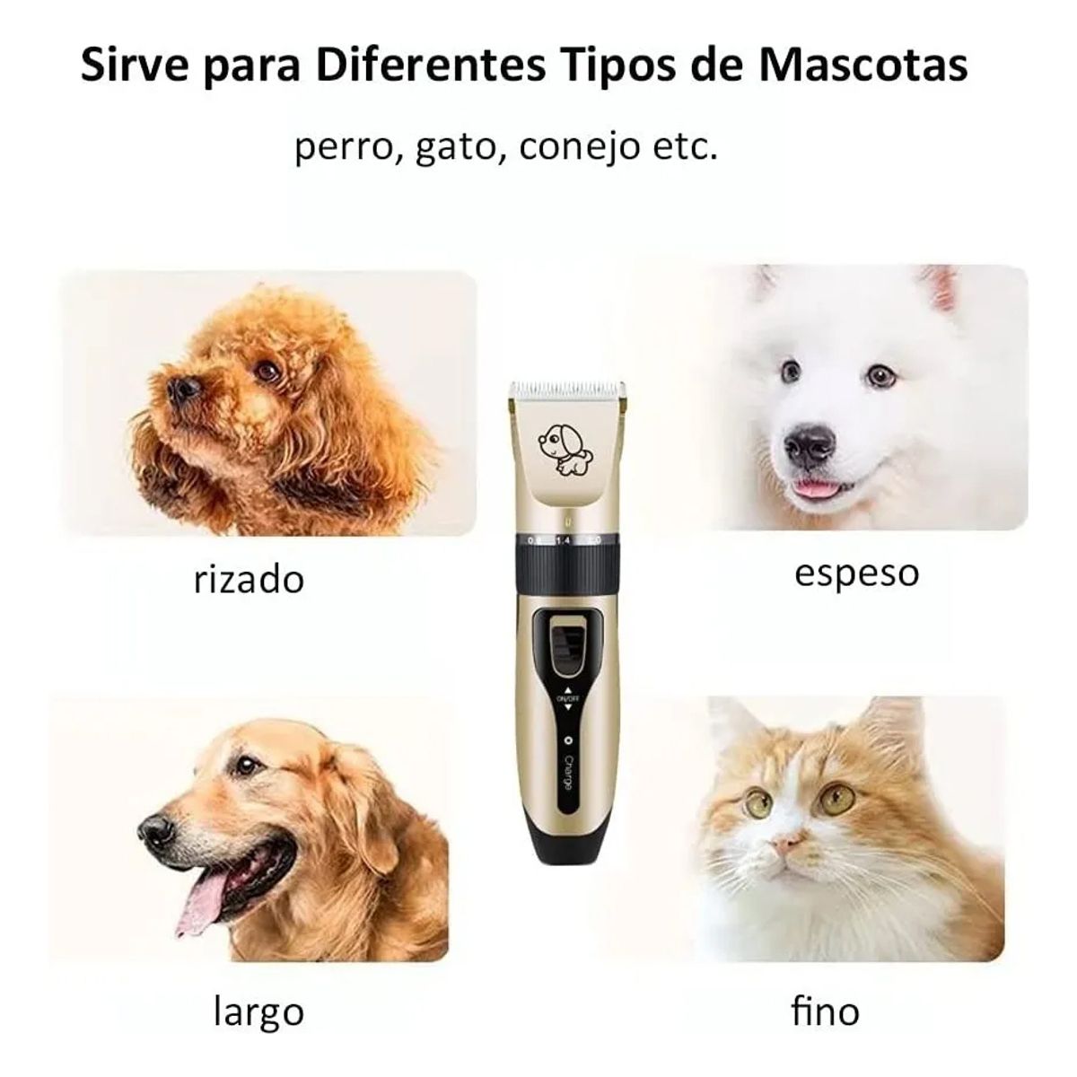 EVERSO - Maquina Corta Pelo Mascotas Perro Gato Kit Completo 15 En 1