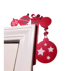 GENERICO - Adorno navidad - Esquinero para puerta navidad rojo