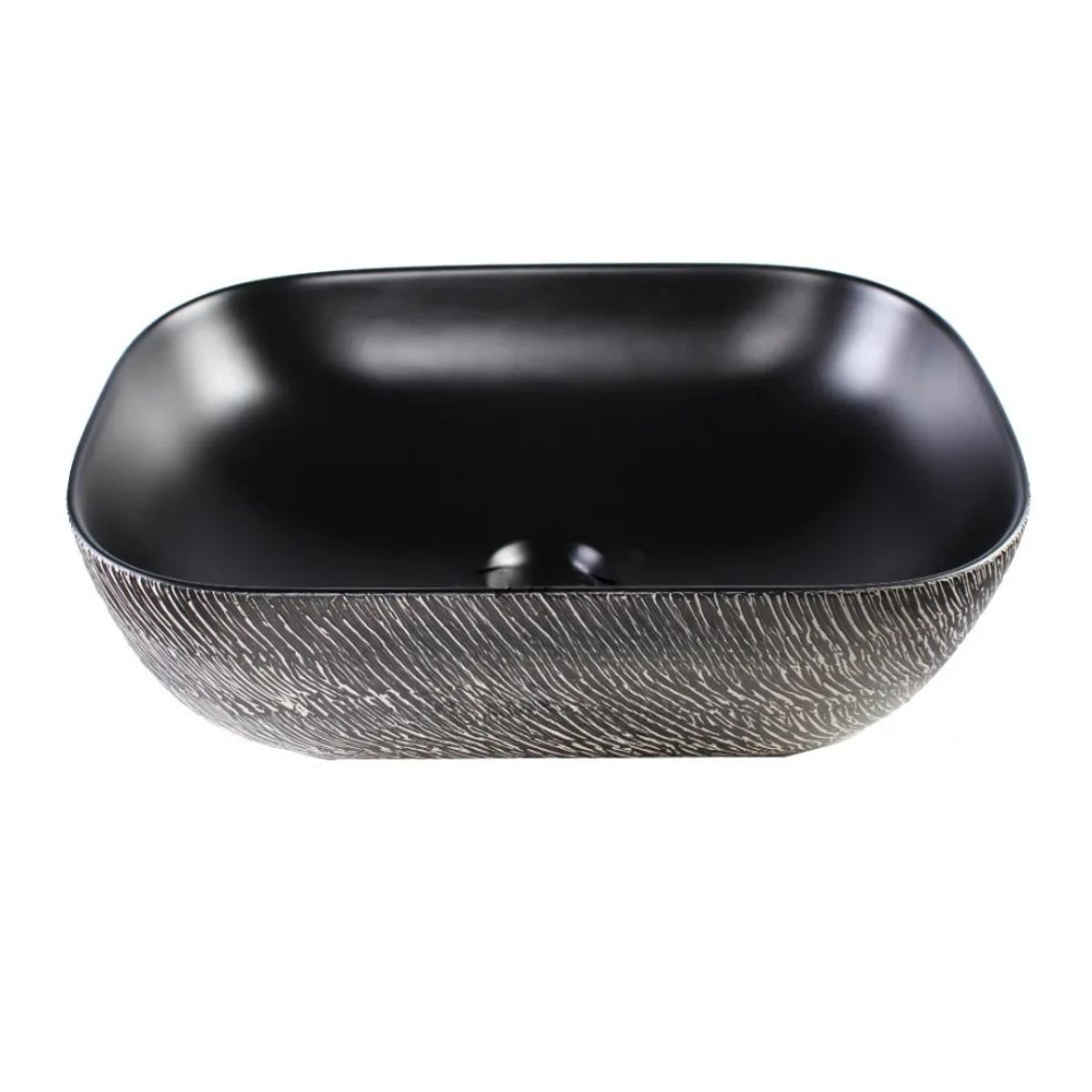 MODERN SPACE - Lavamanos Sobreponer Rectangular Negro 46x33 Cm Ms