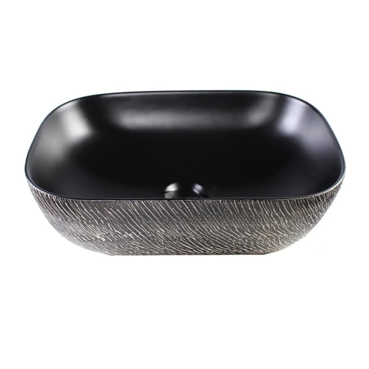 MODERN SPACE - Lavamanos Sobreponer Rectangular Negro 46x33 Cm Ms