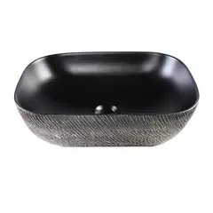 MODERN SPACE - Lavamanos Sobreponer Rectangular Negro 46x33 Cm Ms