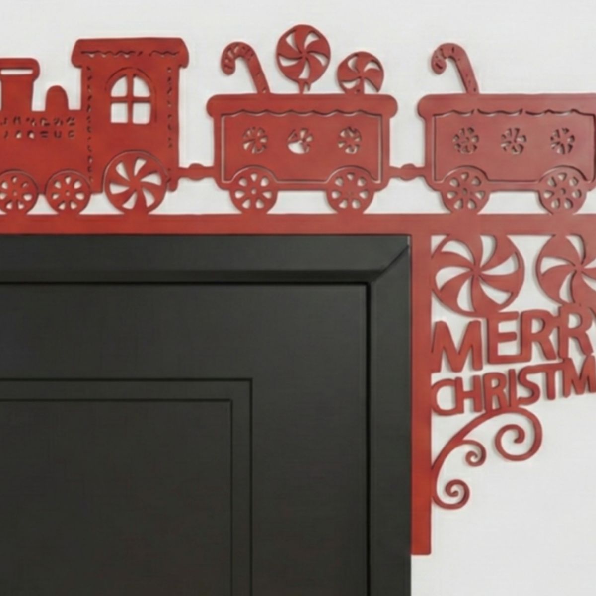 GENERICO - Decoración de Marco de Puerta Tren navideño