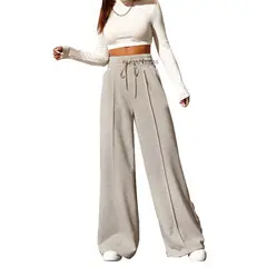 AGW - Pantalón Buzo Algodón Palazzo Elasticados Wide Leg Oversize