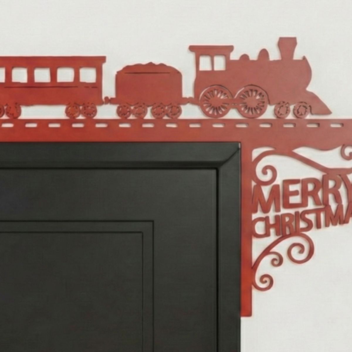 GENERICO - Decoración de puerta navideña trenes