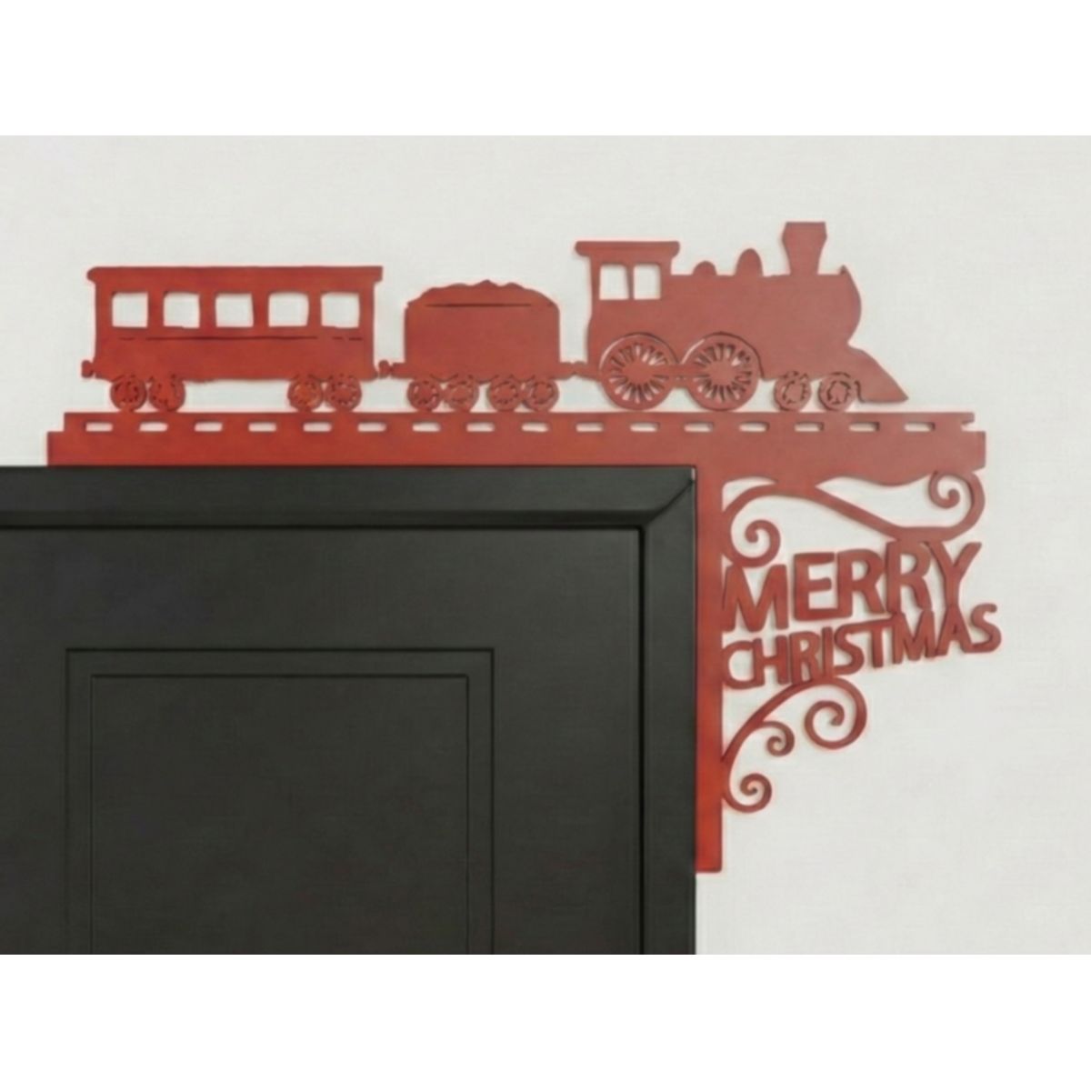 GENERICO - Decoración de puerta navideña trenes