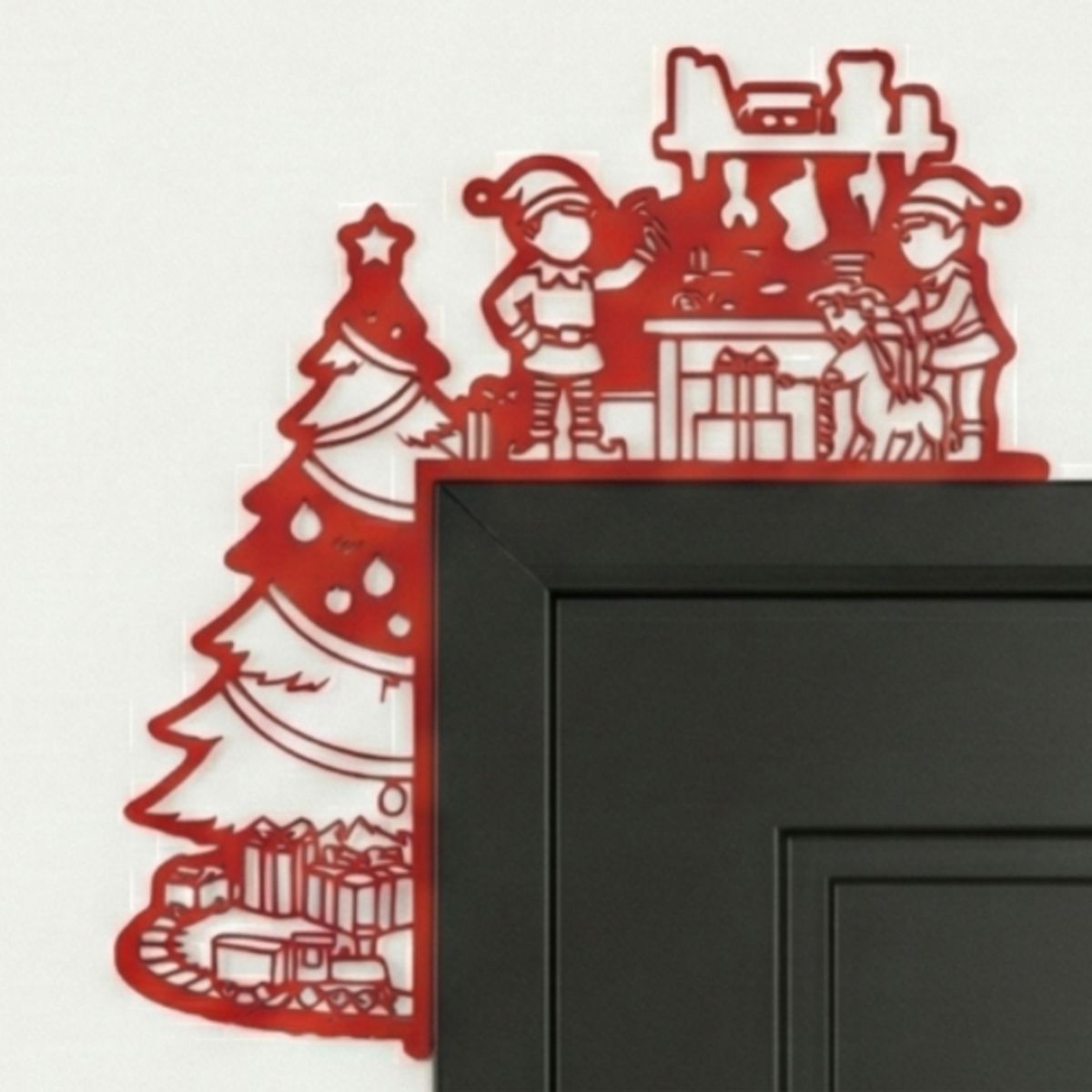 GENERICO - Decoración de puerta navideña de árbol
