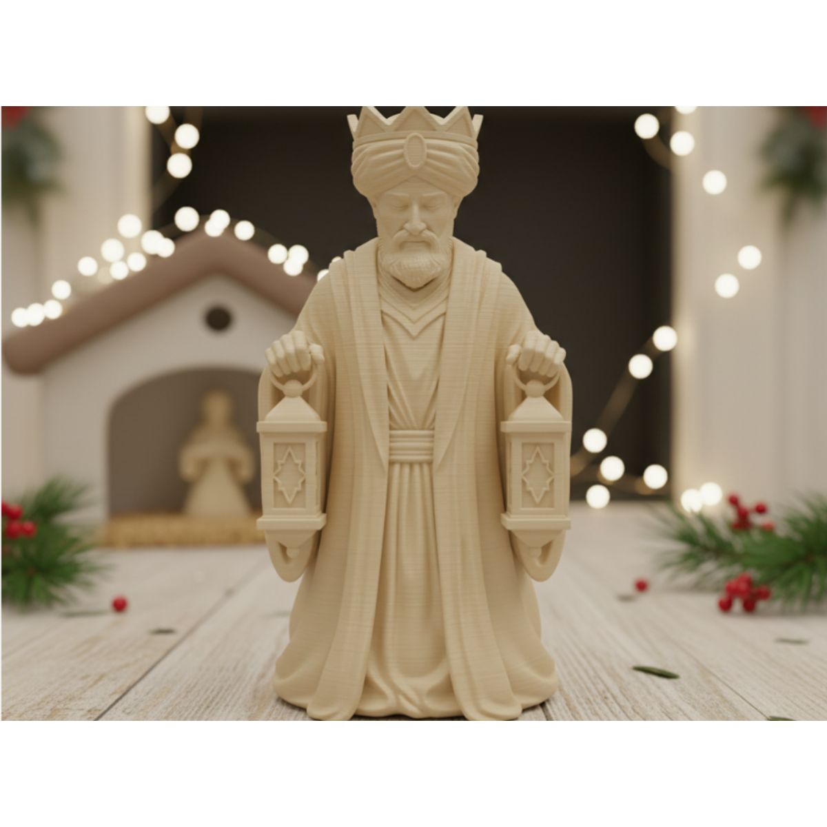 GENERICO - Rey Mago - Estatua de Pesebre Navideño