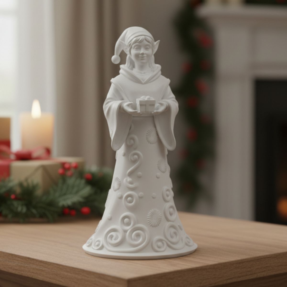 GENERICO - Figura navideña de Elfo Portador de Regalos