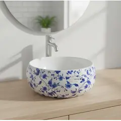 MODERN SPACE - Lavamanos 40x40x155 Cm Sobreponer Loza Redondo