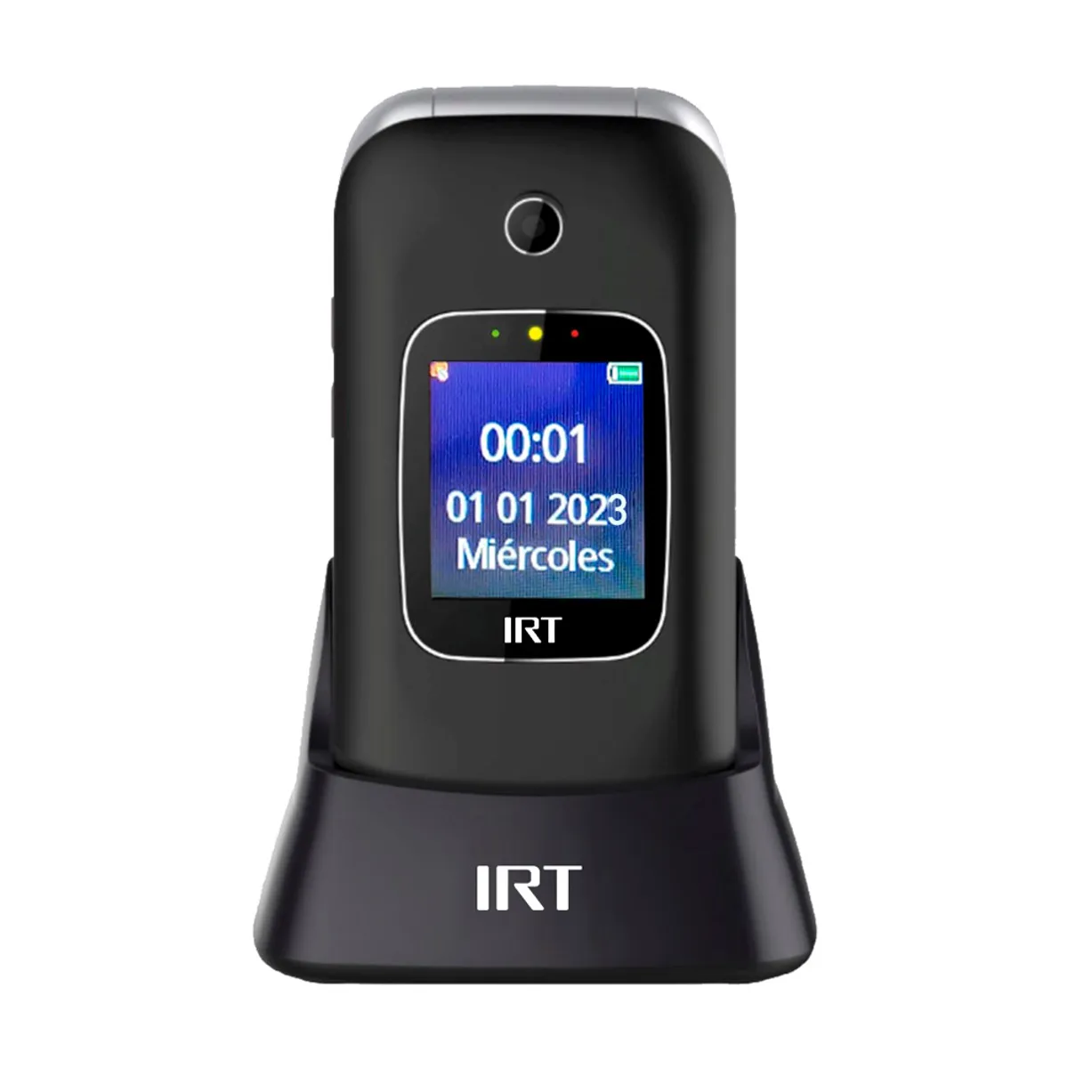 IRT - Teléfono Celular IRT 4G Senior SOS para Adulto Mayor Almeja Negro Nuevo