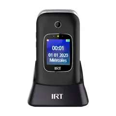 IRT - Teléfono Celular 4G Senior SOS para Adulto Mayor Almeja Negro Nuevo