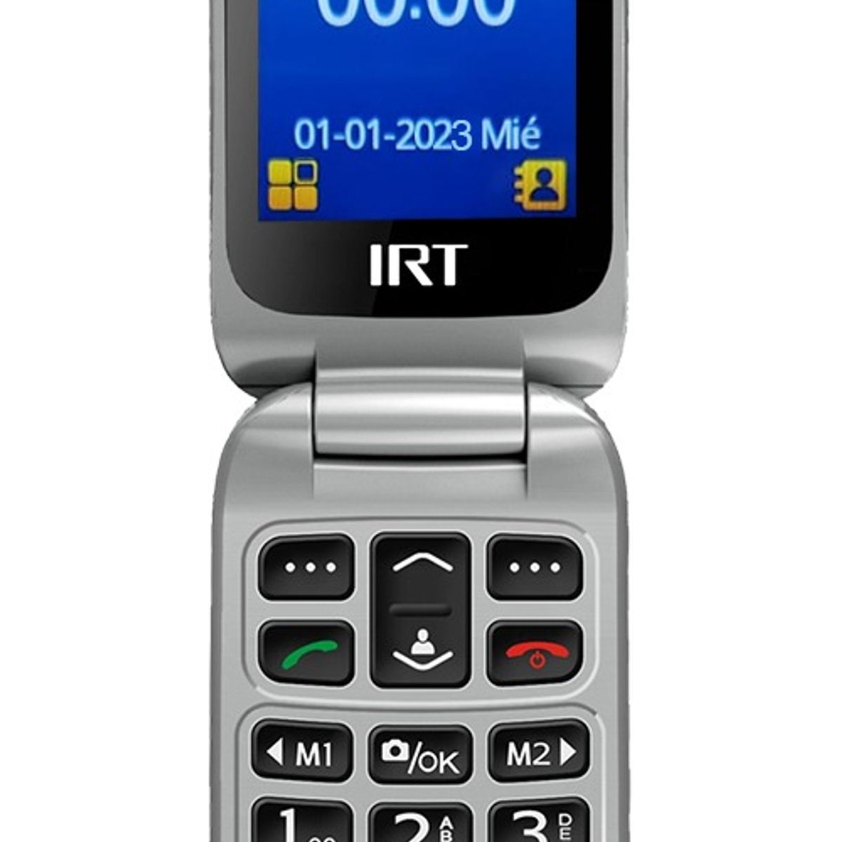 IRT - Teléfono Celular IRT 4G Senior SOS para Adulto Mayor Almeja Negro Nuevo