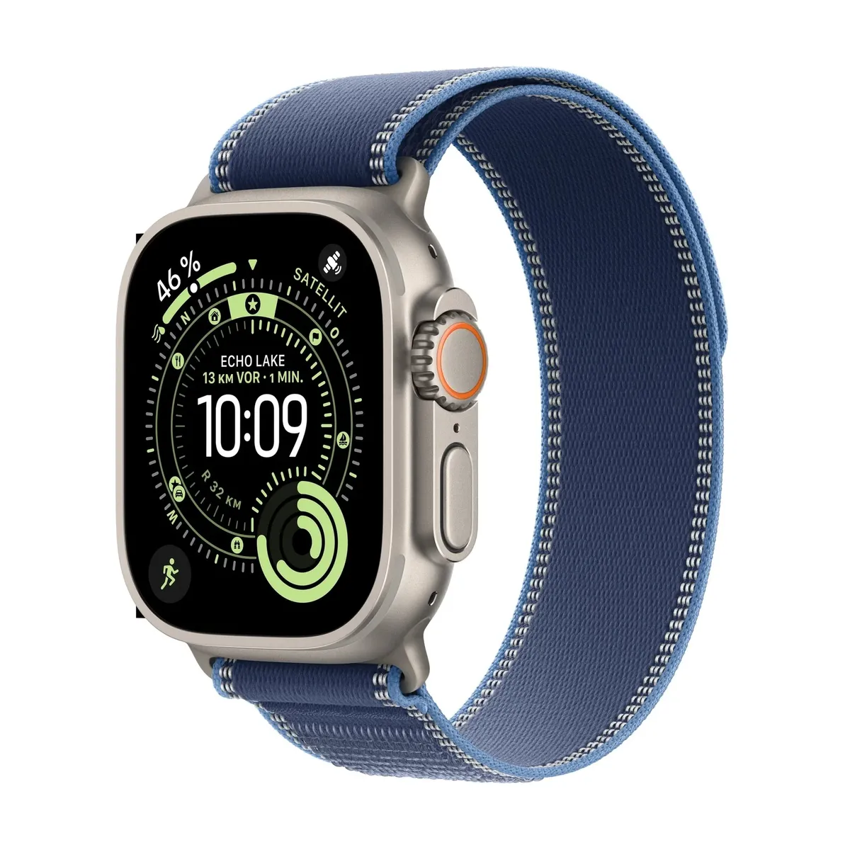APPLE - Apple Watch Ultra 3 - 49 mm - Titanio natural/Correa Trail Loop azul - M/L - Celular