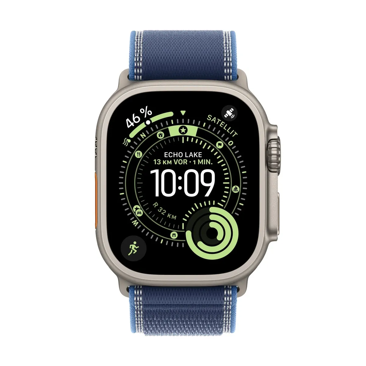 APPLE - Apple Watch Ultra 3 - 49 mm - Titanio natural/Correa Trail Loop azul - M/L - Celular