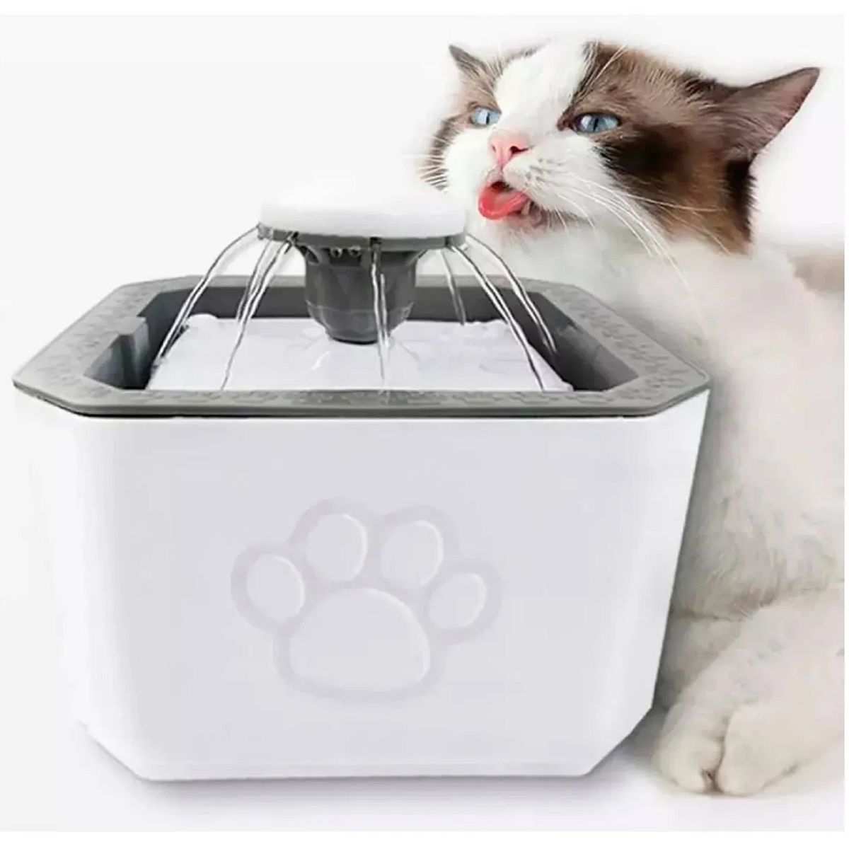 GENERICO - Fuente Dispensador Agua Eléctrico Bebedero Perro Gatos 2 Lts Color Blanco